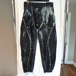 Visori Studio, Patchwork Designer Dark Denim, Parachute Shape, 31 inch waist